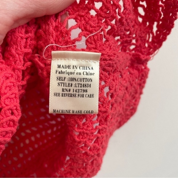 Love Riche Bright Coral Crochet Tank Top - Picture 4 of 7